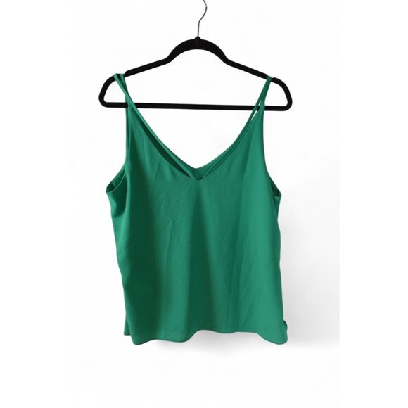 Free 2BU Green Cami Tank Top Size 14 Women’s Strappy V-Neck - Picture 1 of 3